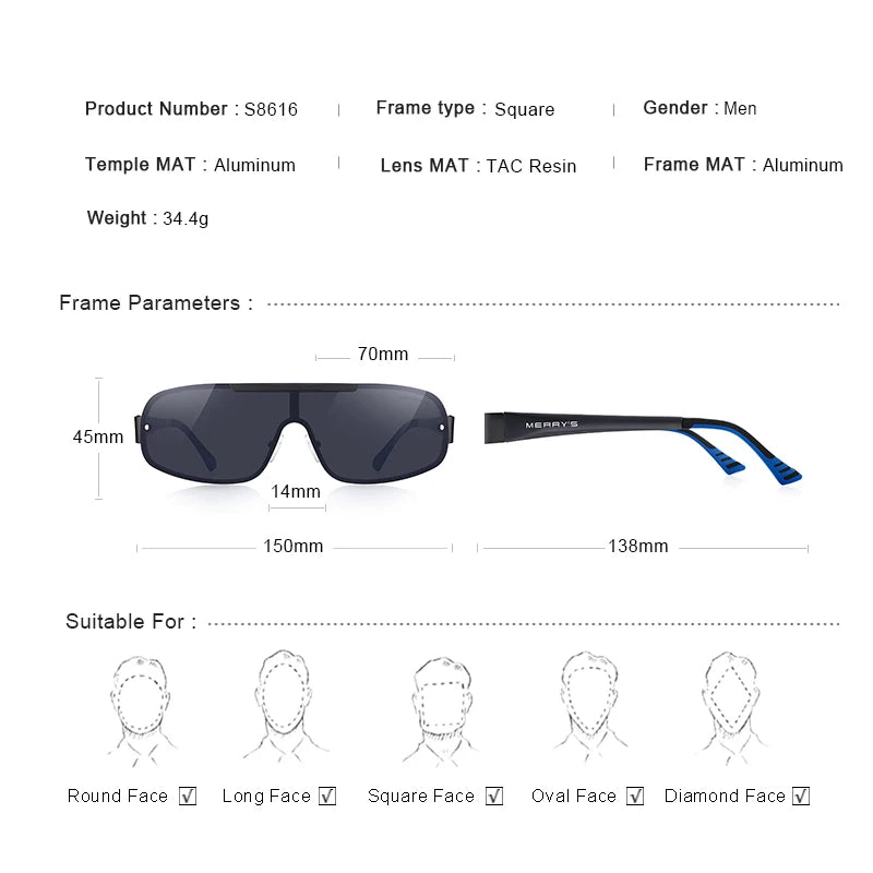 Men's HD Polarized Sunglasses for Driving Camp; Fishing – Integrated UV400 Protection (Model S8616)