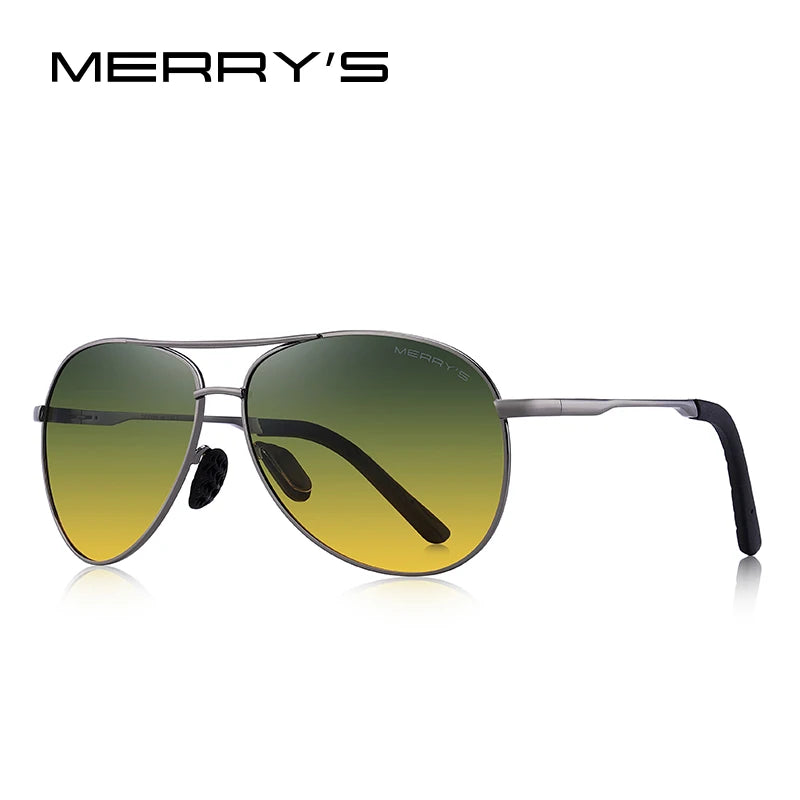 Men’s Classic Pilot Polarized Night Vision Sunglasses – Model S8601