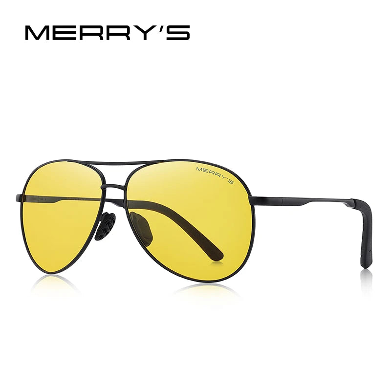 Men’s Classic Pilot Polarized Night Vision Sunglasses – Model S8601