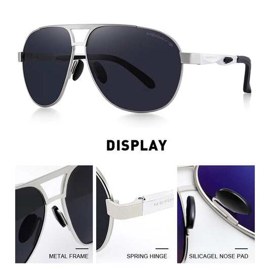 Men's Polarized Pilot Sunglasses – Model S8611N