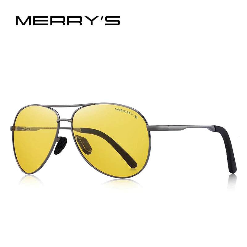 Men’s Classic Pilot Polarized Night Vision Sunglasses – Model S8601