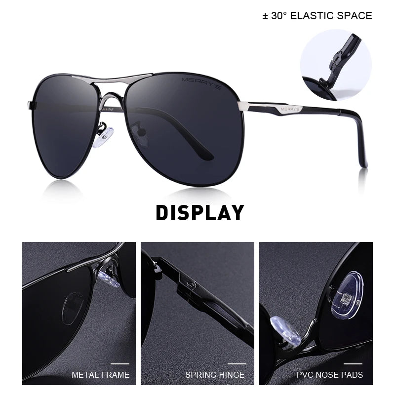Men’s Classic Polarized Pilot Sunglasses – Model S8712N