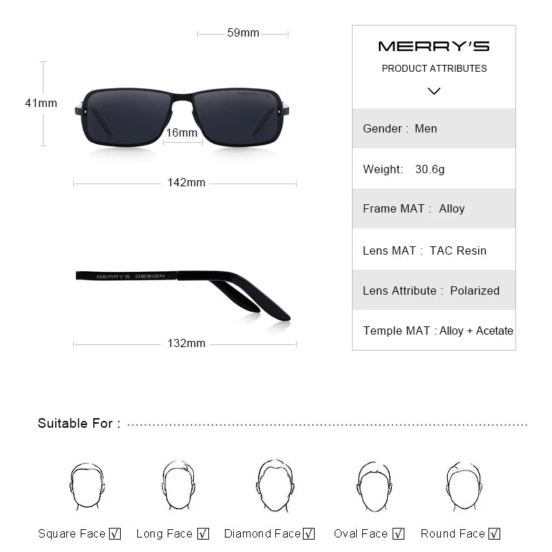 Classic Men's HD Polarized Sunglasses – Model S8722N