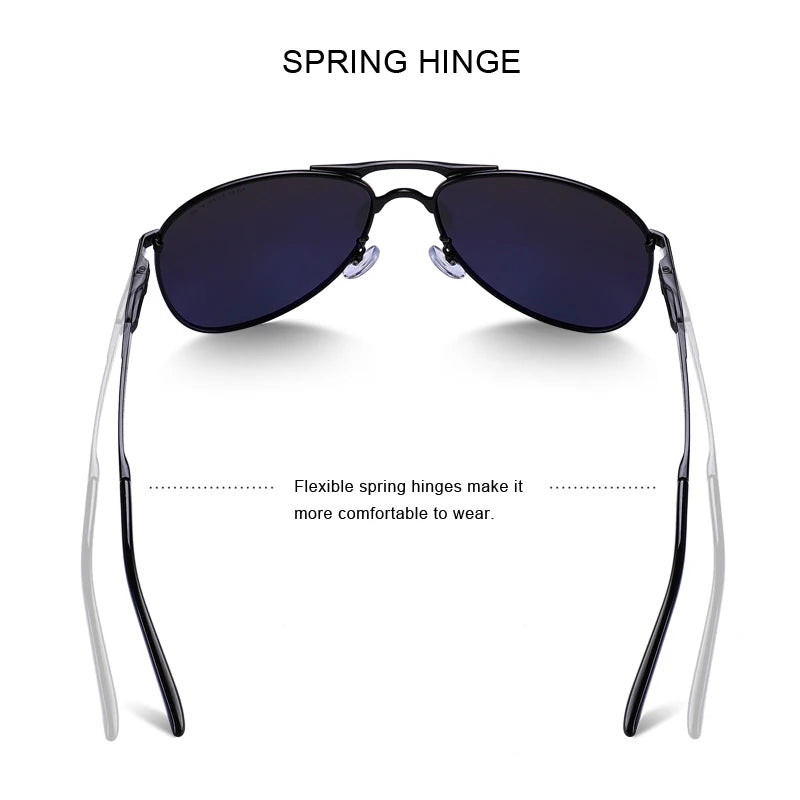 Men’s Classic Polarized Pilot Sunglasses – Model S8712N
