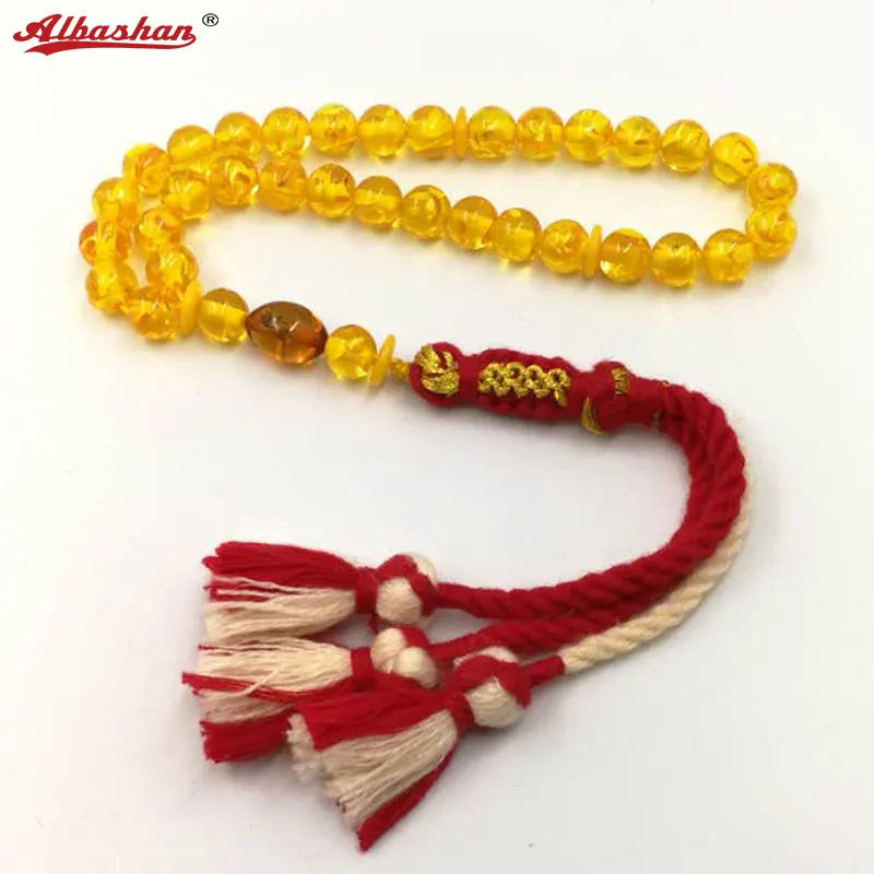 Ambers Color Tasbih with Insect Bead – 33, 66, 99 Beads | Royal Handmade Tassels | Turkish Design | Men’s Misbaha Muslim Rosary Prayer Beads