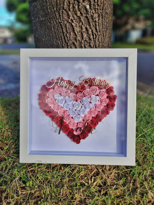 Celebrate Love with a Custom Handmade Flower Shadow Box (30x30cm)