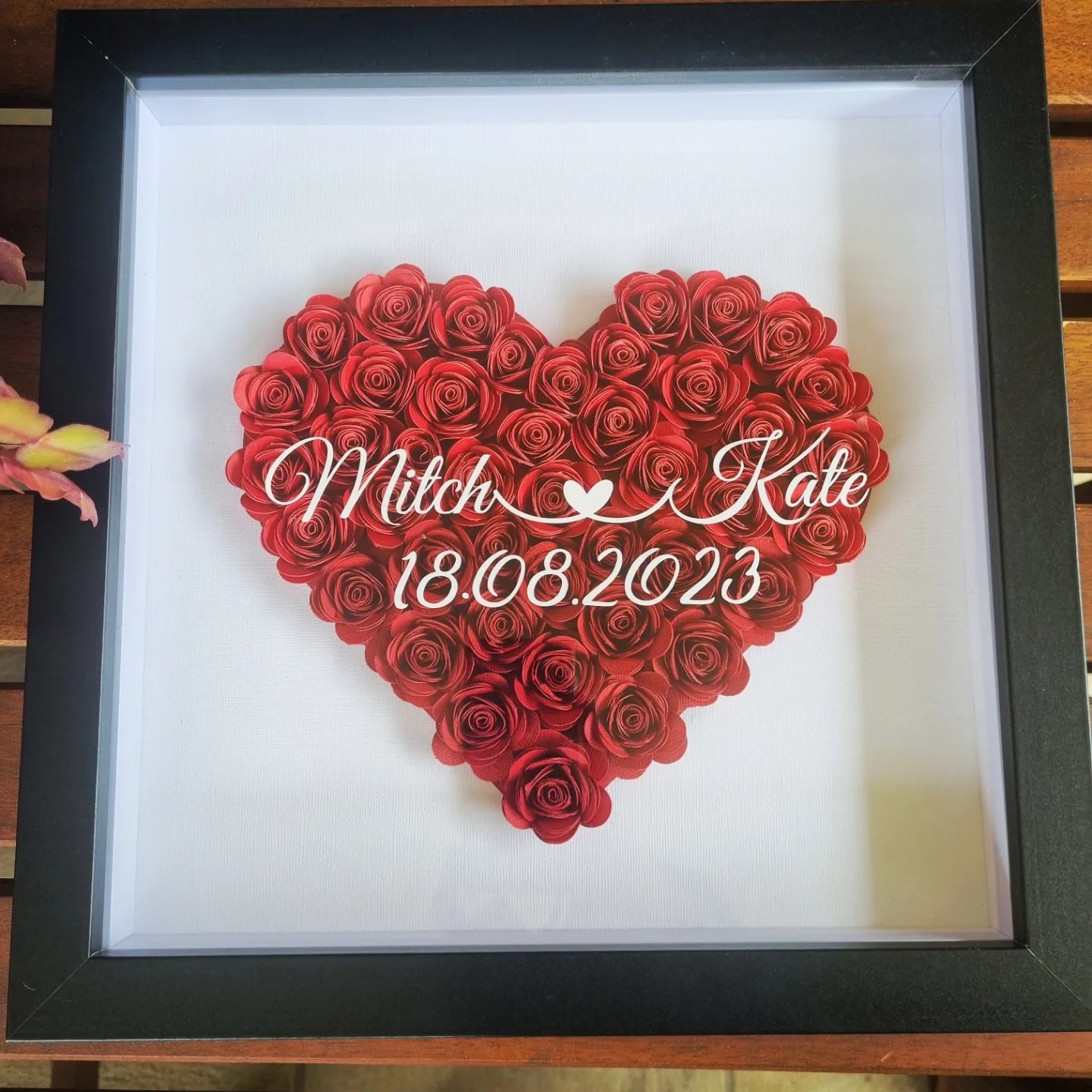 Celebrate Love with a Custom Handmade Flower Shadow Box (30x30cm)