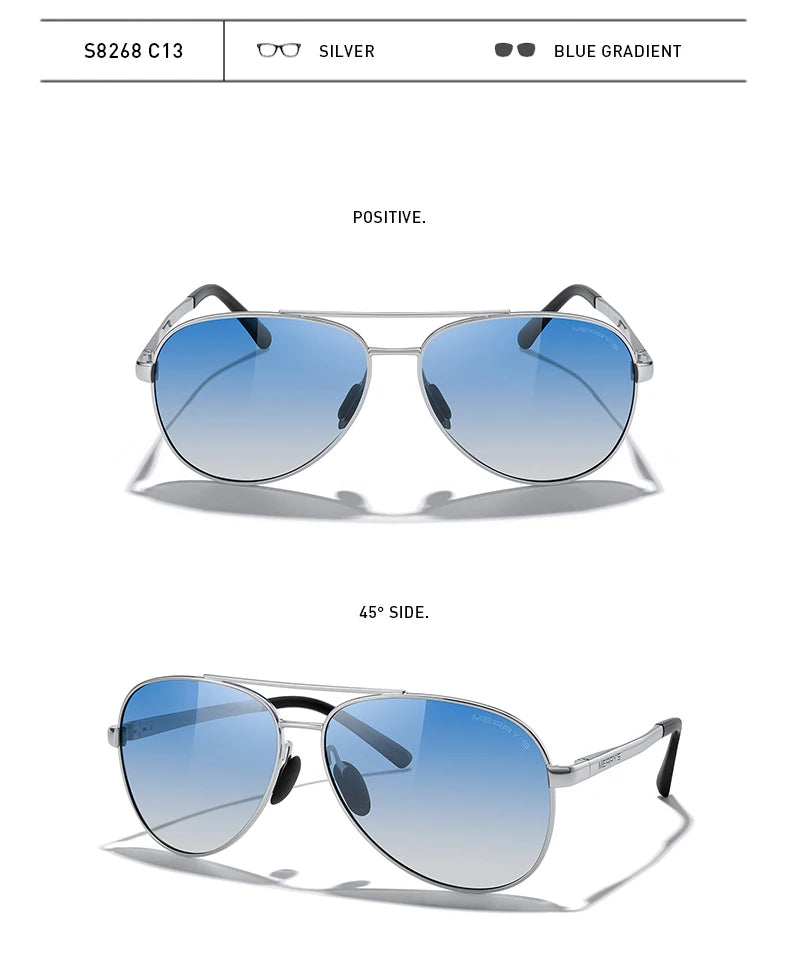 Classic Polarized Pilot Sunglasses – Stylish Gradient Lens Eyewear for Men & Women (Model S8268)