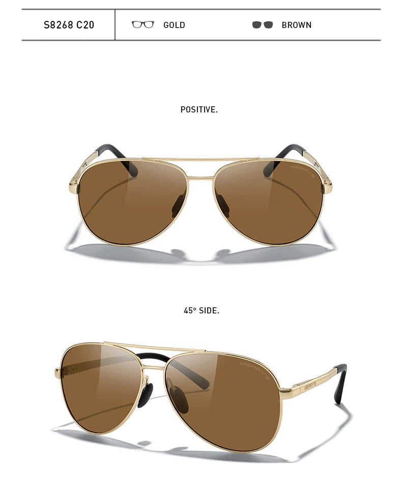 Classic Polarized Pilot Sunglasses – Stylish Gradient Lens Eyewear for Men & Women (Model S8268)