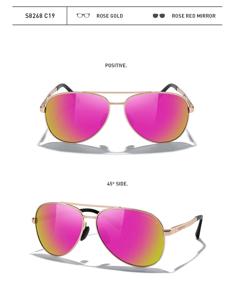 Classic Polarized Pilot Sunglasses – Stylish Gradient Lens Eyewear for Men & Women (Model S8268)