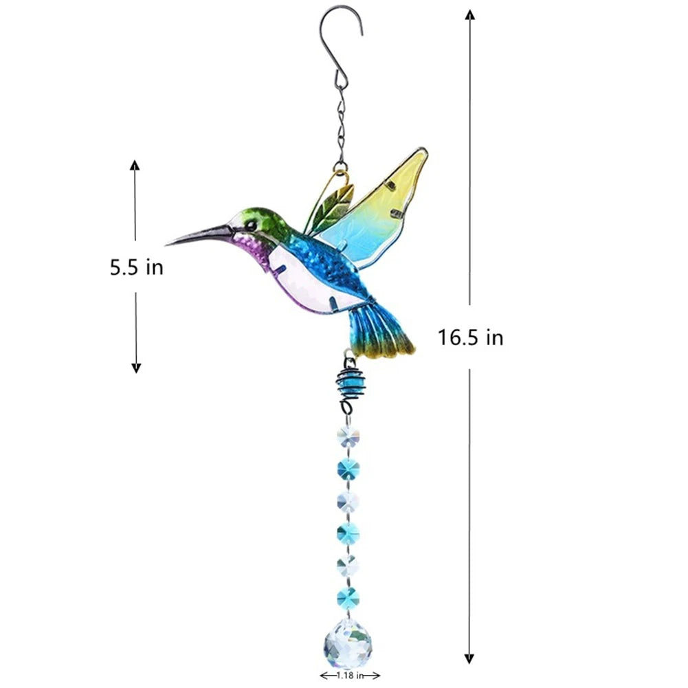 Crystal Wind Chimes – Sun & Moon Pendant Light Catcher Wall Hanging for Garden, Window, or Room Decor