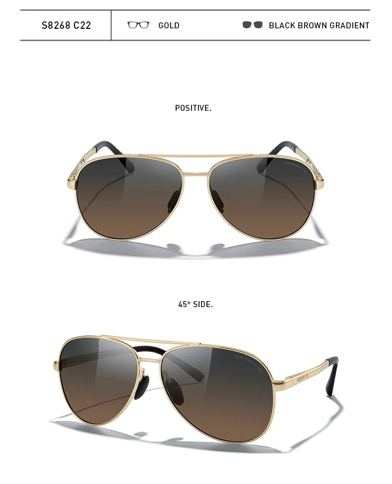 Classic Polarized Pilot Sunglasses – Stylish Gradient Lens Eyewear for Men & Women (Model S8268)