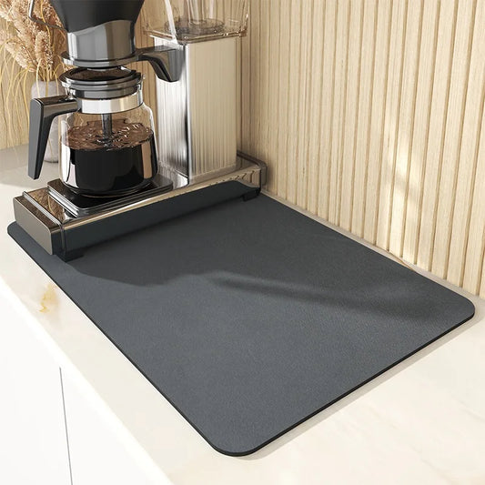 Super Absorbent Large Kitchen Mat โ Quick-Dry Dish Drying & Coffee Drain Pad with Non-Slip Backing