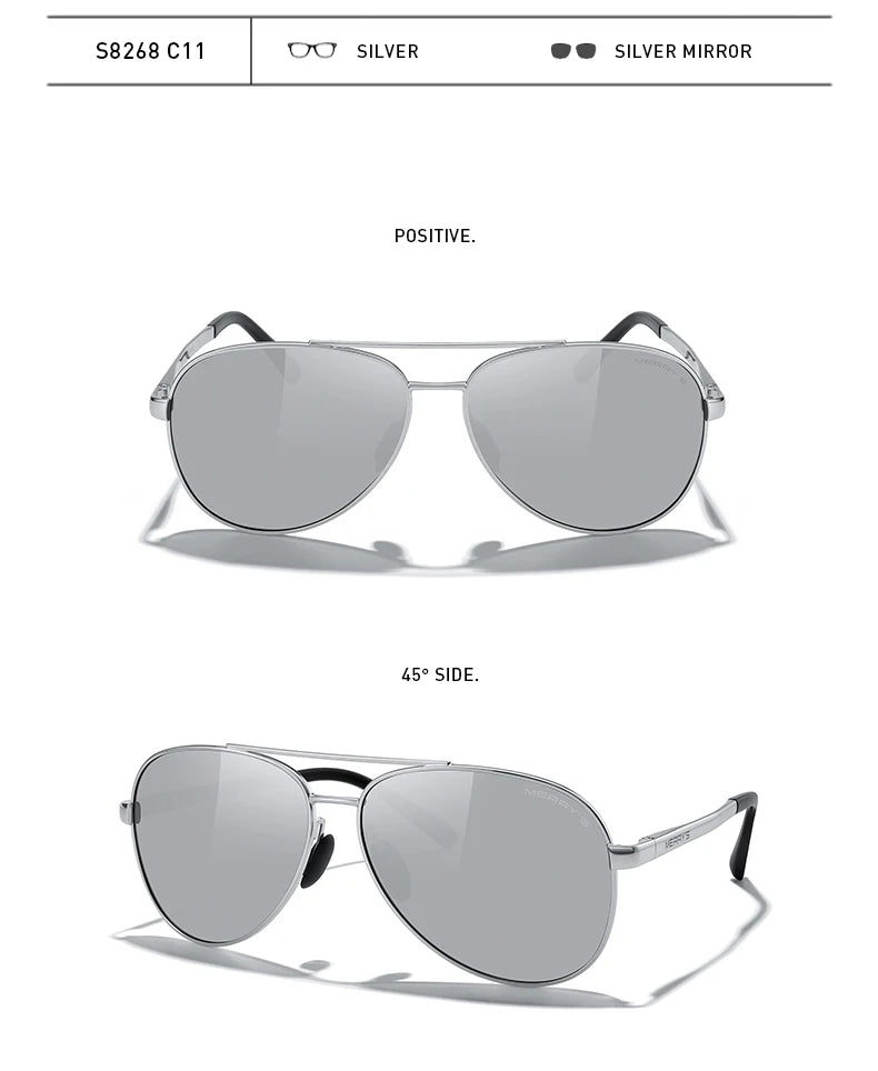 Classic Polarized Pilot Sunglasses – Stylish Gradient Lens Eyewear for Men & Women (Model S8268)