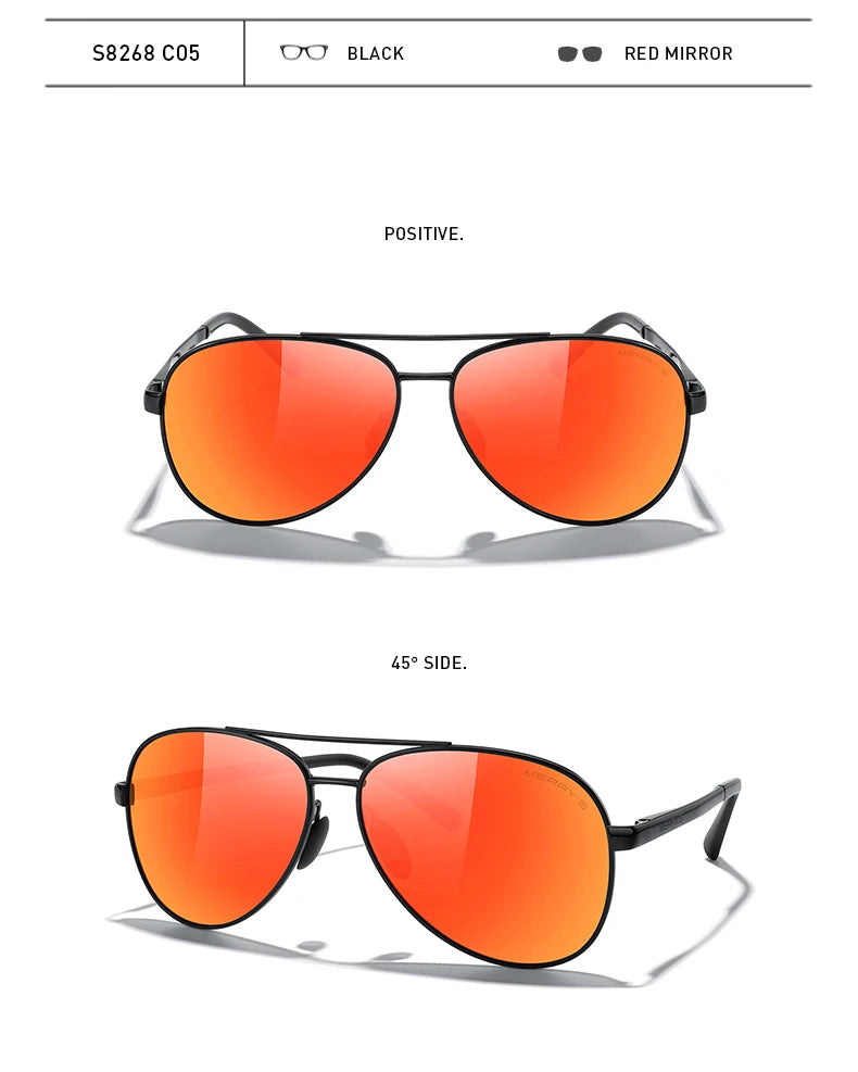 Classic Polarized Pilot Sunglasses – Stylish Gradient Lens Eyewear for Men & Women (Model S8268)