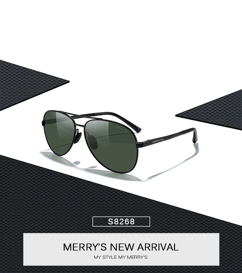 Classic Polarized Pilot Sunglasses – Stylish Gradient Lens Eyewear for Men & Women (Model S8268)