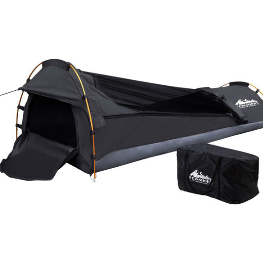 Weisshorn Camping Swag Single Biker Tent Free Standing Canvas Ripstop Grey - The Grand Bazaar of Australia