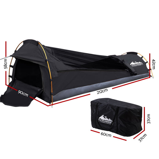 Weisshorn Camping Swag Single Biker Tent Free Standing Canvas Ripstop Grey - The Grand Bazaar of Australia