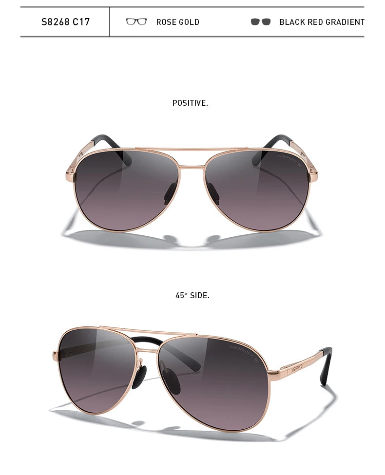 Classic Polarized Pilot Sunglasses – Stylish Gradient Lens Eyewear for Men & Women (Model S8268)
