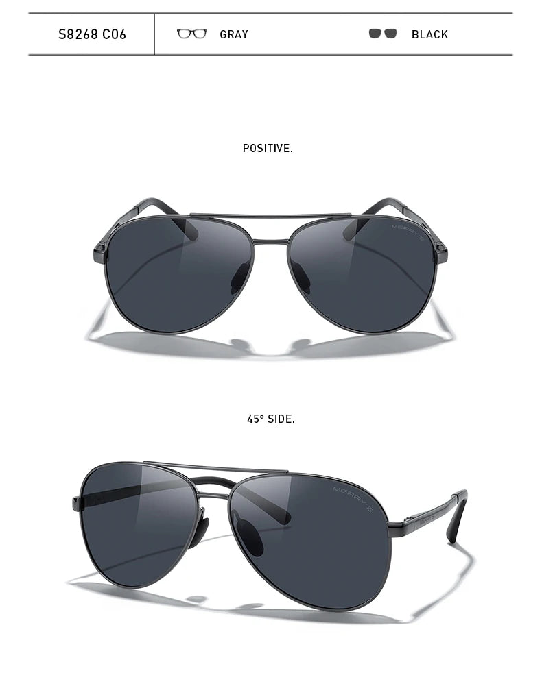 Classic Polarized Pilot Sunglasses – Stylish Gradient Lens Eyewear for Men & Women (Model S8268)