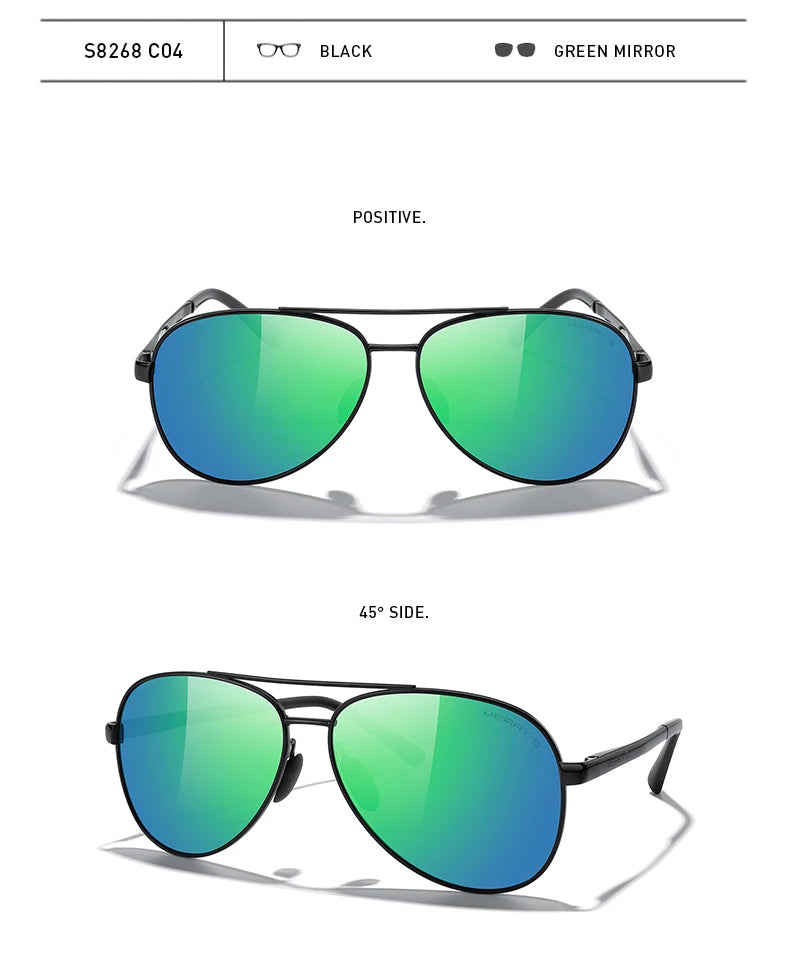 Classic Polarized Pilot Sunglasses – Stylish Gradient Lens Eyewear for Men & Women (Model S8268)