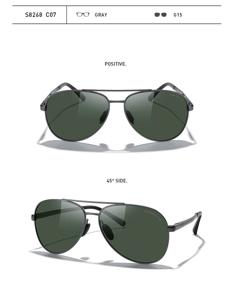 Classic Polarized Pilot Sunglasses – Stylish Gradient Lens Eyewear for Men & Women (Model S8268)