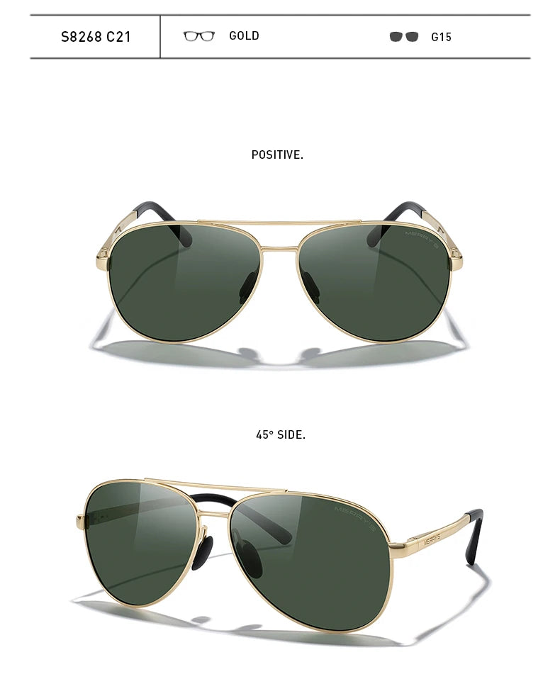 Classic Polarized Pilot Sunglasses – Stylish Gradient Lens Eyewear for Men & Women (Model S8268)
