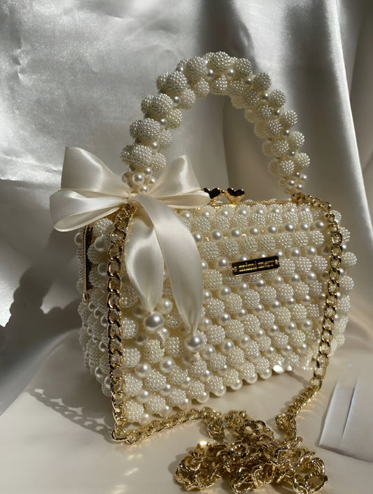 Metal Frame & Crushed Beads Bag