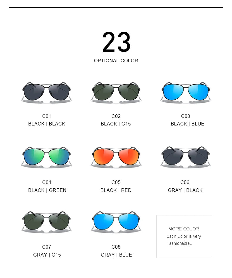 Classic Polarized Pilot Sunglasses – Stylish Gradient Lens Eyewear for Men & Women (Model S8268)