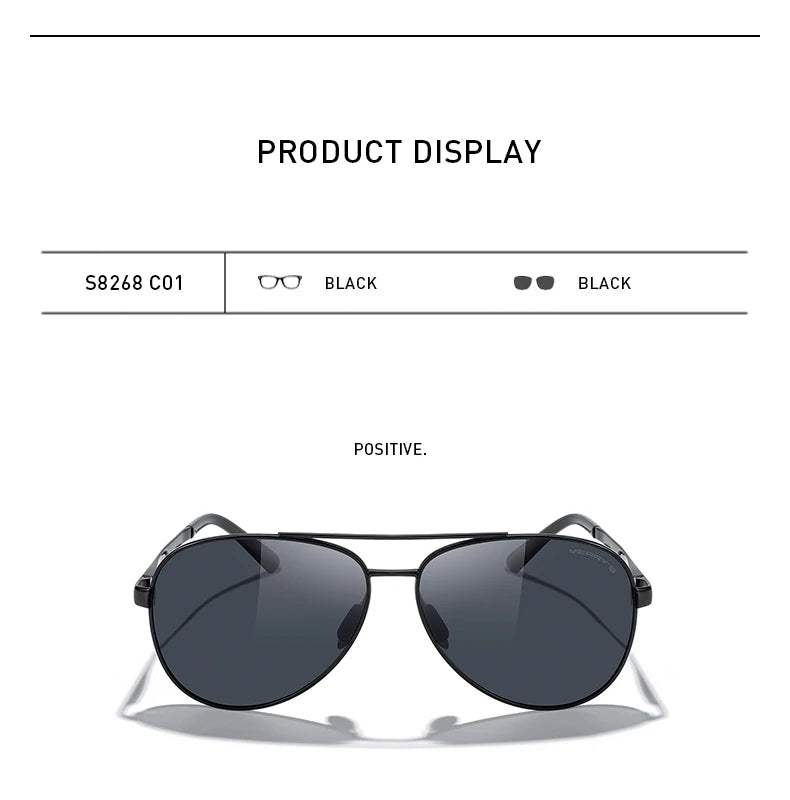 Classic Polarized Pilot Sunglasses – Stylish Gradient Lens Eyewear for Men & Women (Model S8268)