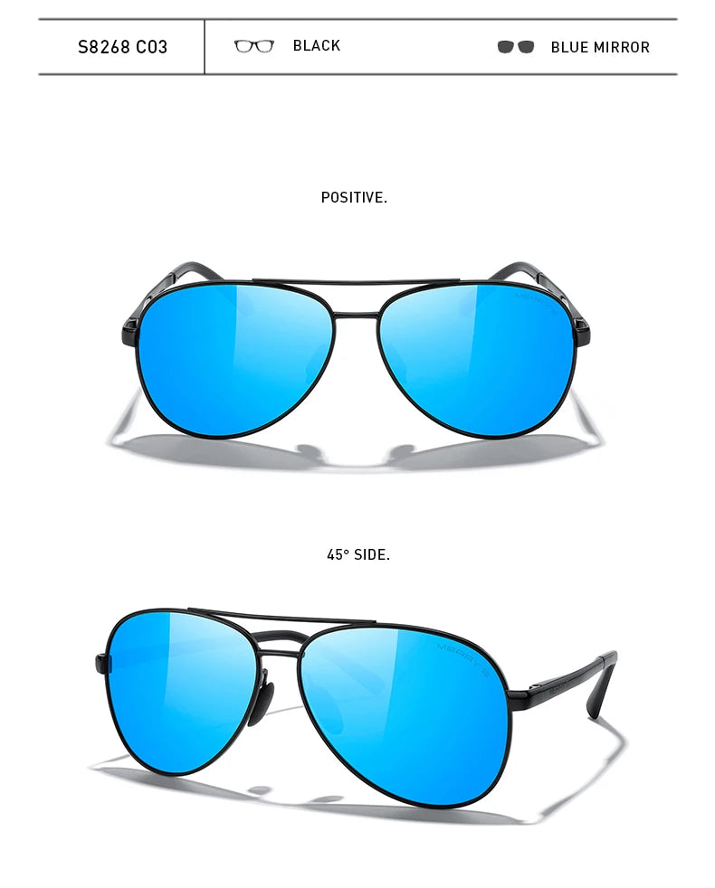 Classic Polarized Pilot Sunglasses – Stylish Gradient Lens Eyewear for Men & Women (Model S8268)