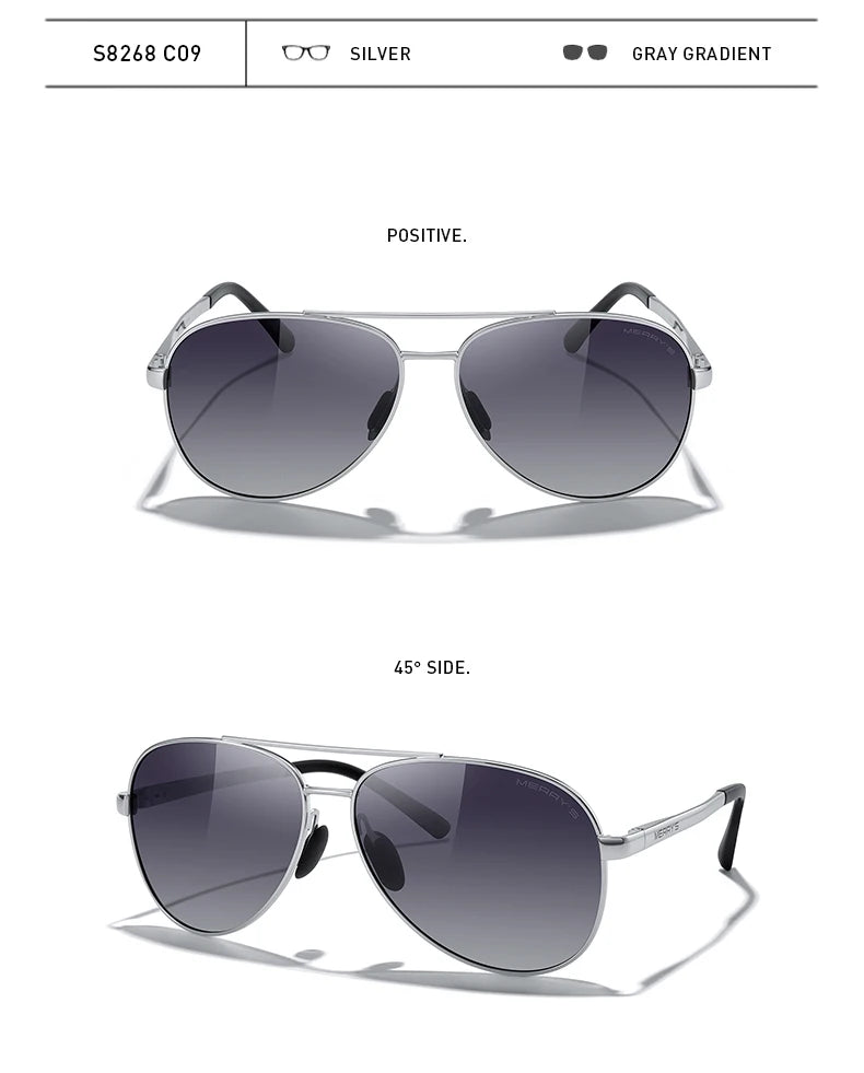 Classic Polarized Pilot Sunglasses – Stylish Gradient Lens Eyewear for Men & Women (Model S8268)