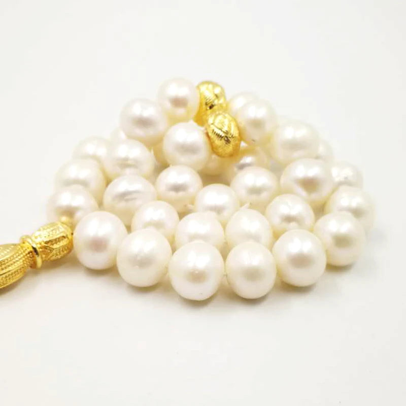 Timeless Elegance Meets Spiritual Grace – Natural Freshwater Pearl Tasbih