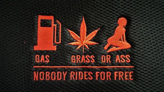 Universal 60/25 Airbag Front Seat Cover Nobody Rides For Free - Red - The Grand Bazaar of Australia