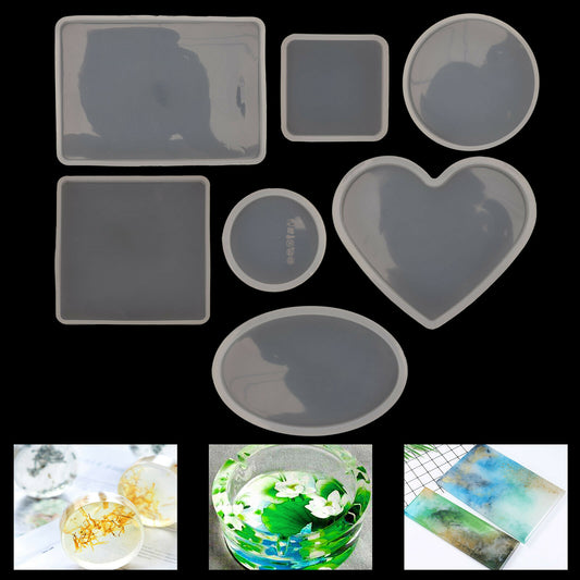 18pcs Coaster Cup Mat Mold Round Silicone Mould Kit for Craft?DIY Epoxy Resin - The Grand Bazaar of Australia