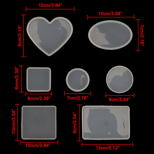 18pcs Coaster Cup Mat Mold Round Silicone Mould Kit for Craft?DIY Epoxy Resin - The Grand Bazaar of Australia