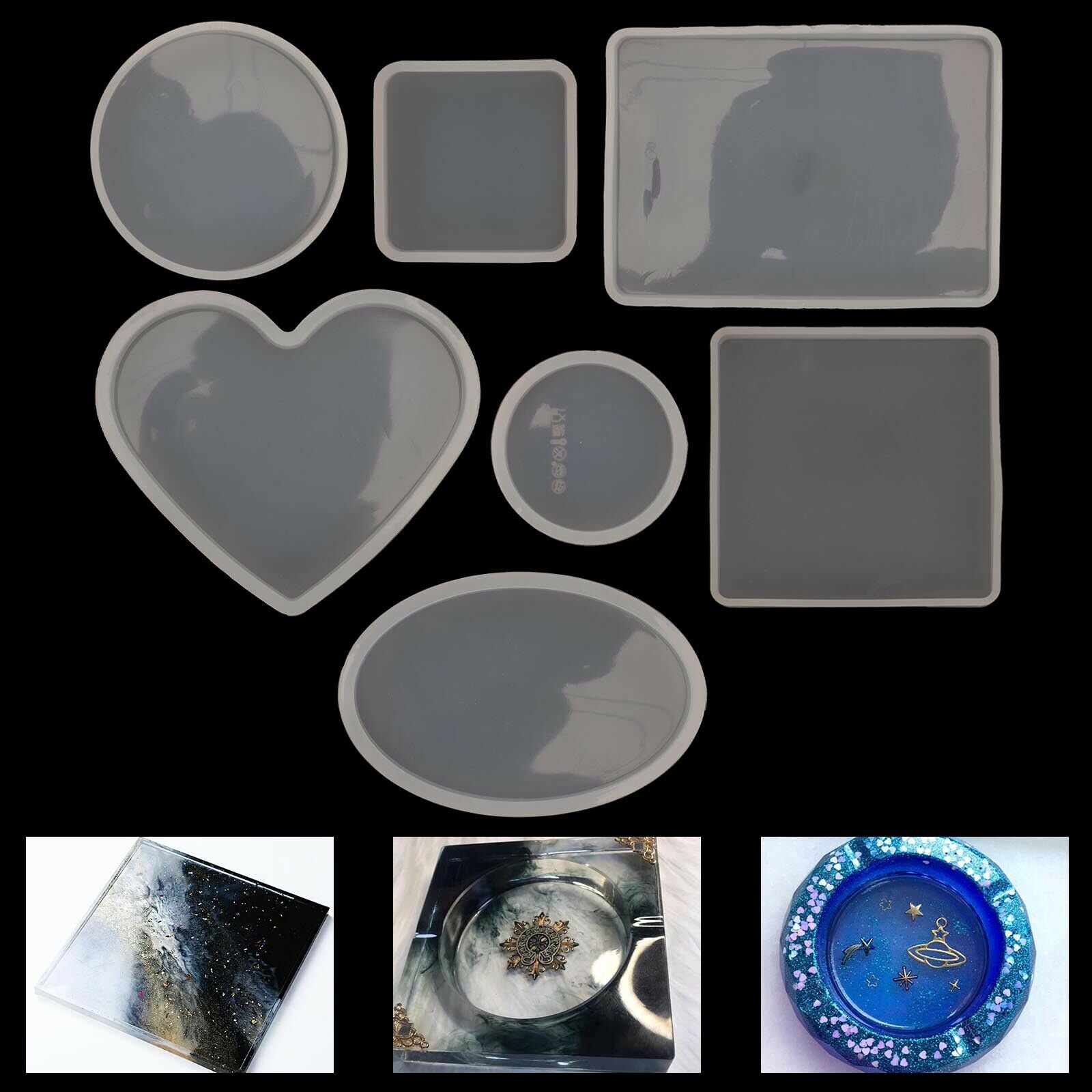 18pcs Coaster Cup Mat Mold Round Silicone Mould Kit for Craft?DIY Epoxy Resin - The Grand Bazaar of Australia
