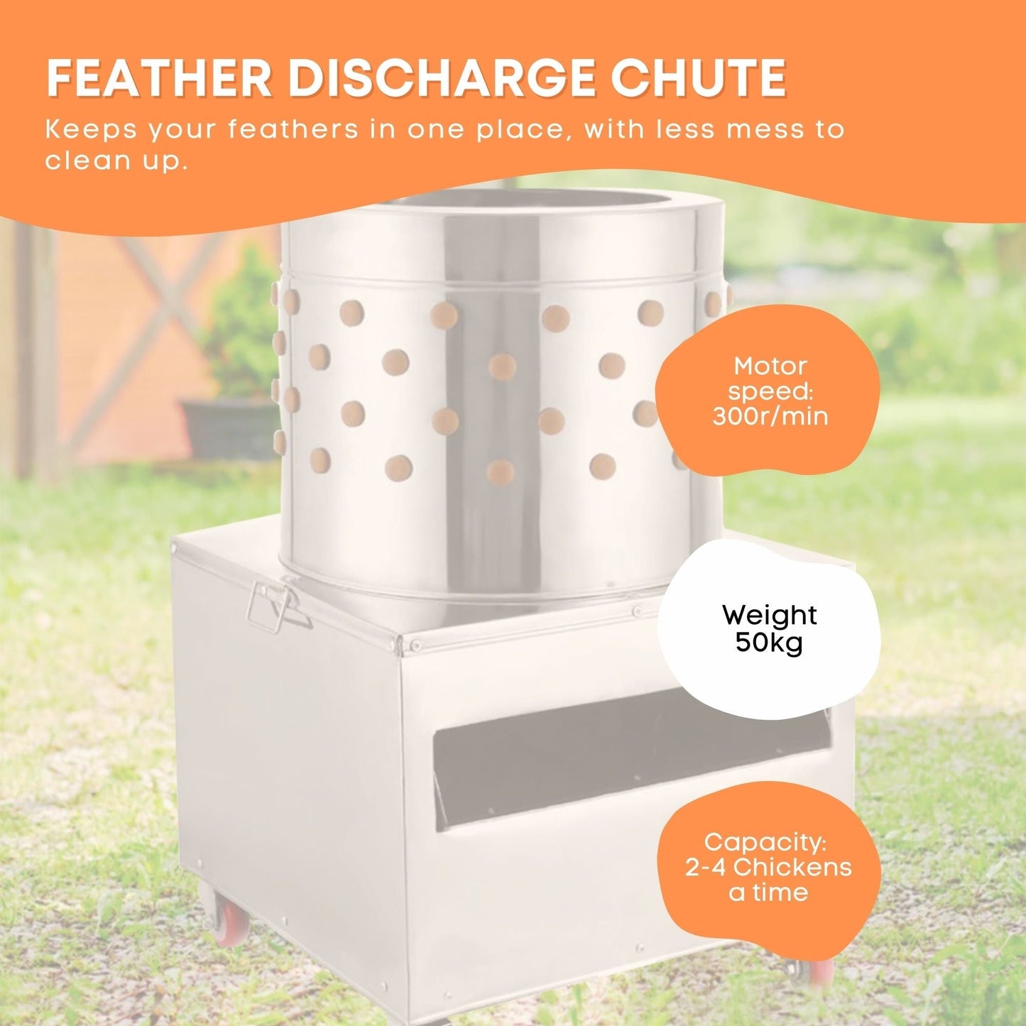 50cm Chicken Feather Plucker Machine Electric Automatic Poultry - The Grand Bazaar of Australia