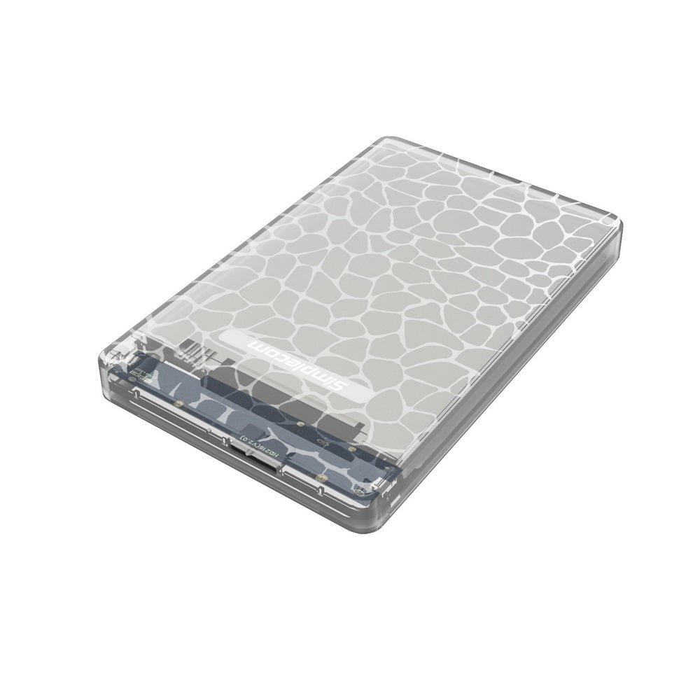 Simplecom SE101 Compact Tool-Free 2.5'' SATA to USB 3.0 HDD/SSD Enclosure Transparent Clear - The Grand Bazaar of Australia