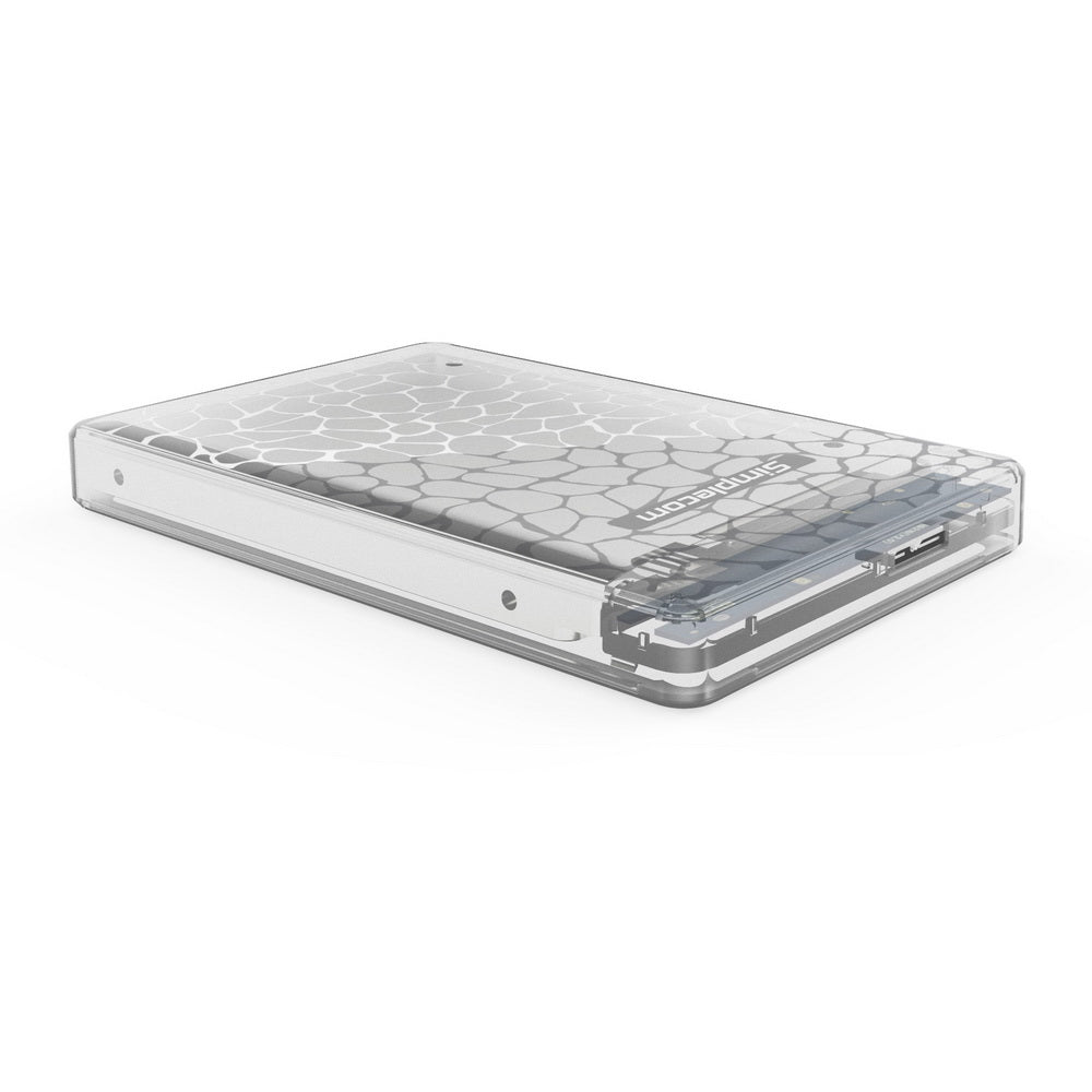Simplecom SE101 Compact Tool-Free 2.5'' SATA to USB 3.0 HDD/SSD Enclosure Transparent Clear - The Grand Bazaar of Australia