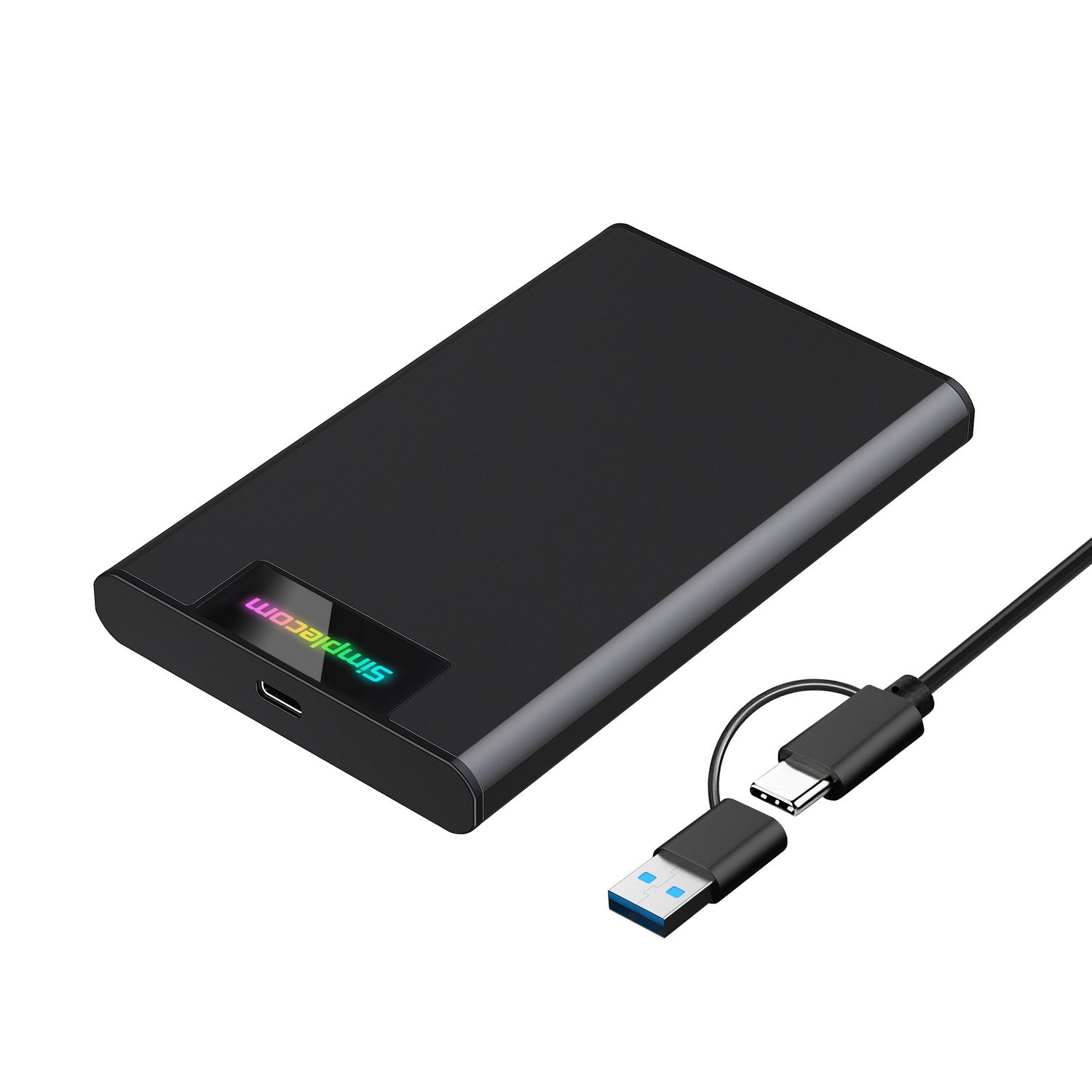 Simplecom SE239 Tool-free 2.5" SATA HDD SSD to USB-C Enclosure with RGB Lights USB 3.2 Gen 2 - The Grand Bazaar of Australia
