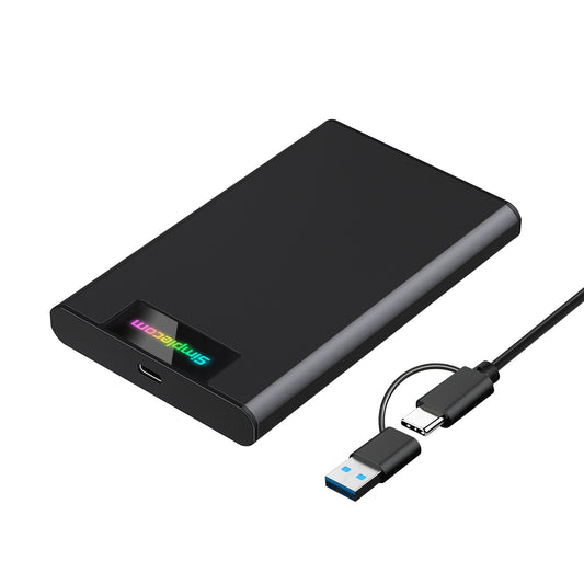 Simplecom SE239 Tool-free 2.5" SATA HDD SSD to USB-C Enclosure with RGB Lights USB 3.2 Gen 2 - The Grand Bazaar of Australia