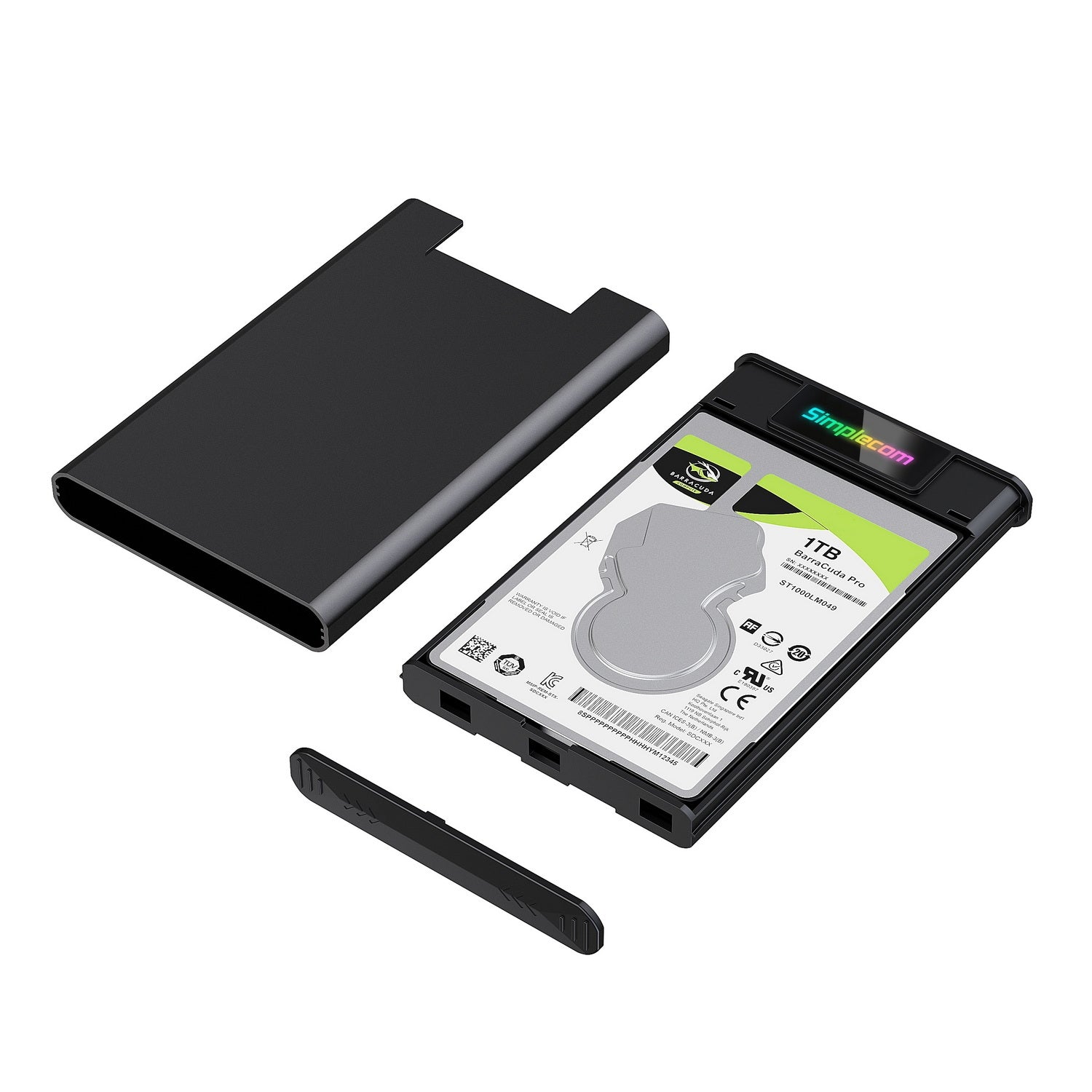 Simplecom SE239 Tool-free 2.5" SATA HDD SSD to USB-C Enclosure with RGB Lights USB 3.2 Gen 2 - The Grand Bazaar of Australia