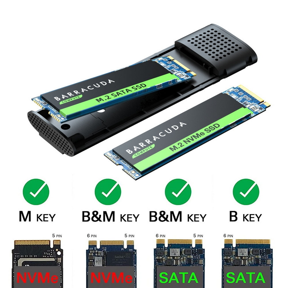 Simplecom SE516 NVMe / SATA Dual Protocol M.2 SSD Tool-Free USB-C Enclosure USB 3.2 Gen 2 10Gbps - The Grand Bazaar of Australia