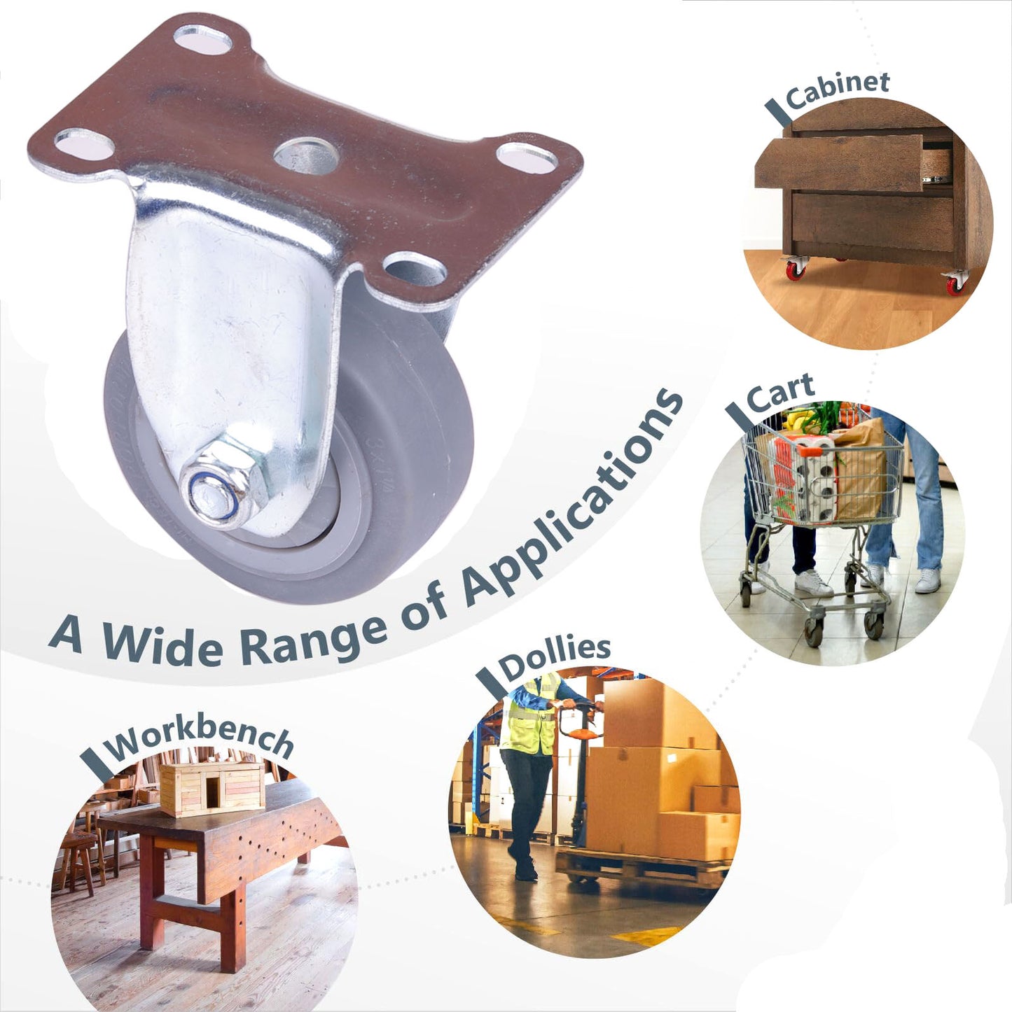 3 inch Heavy Duty Caster Wheels Fixed Casters Castor Wheels Cart Furniture Workbench - The Grand Bazaar of Australia