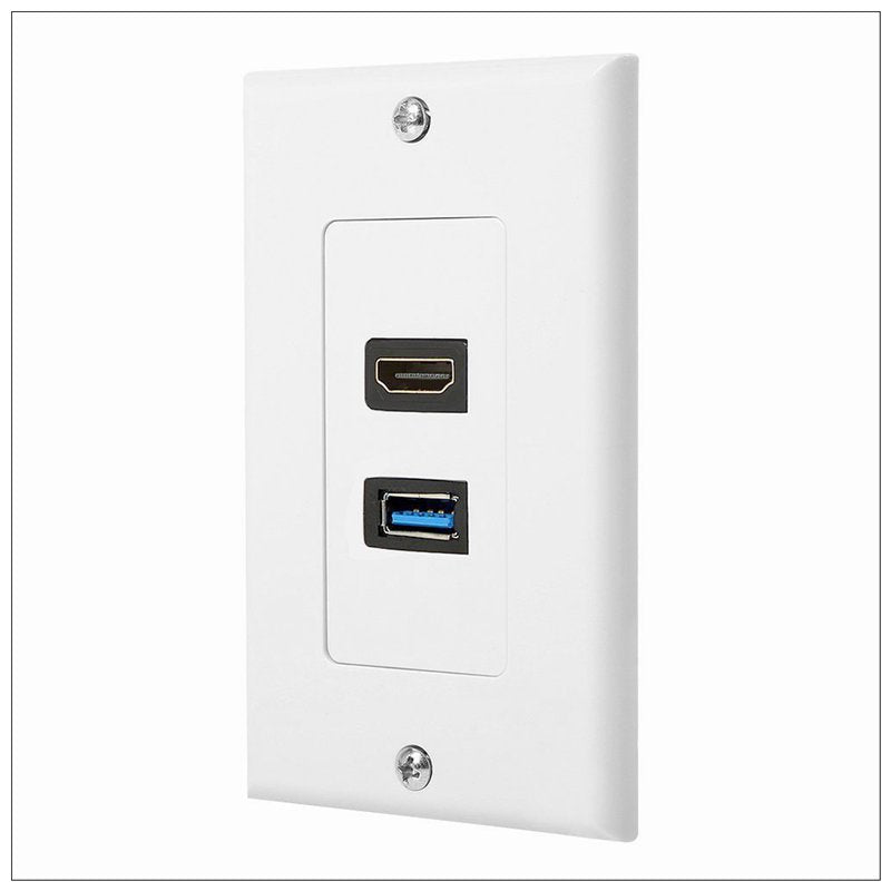 HDMI USB 3.0 Audio Stereo Pass Through Component Composite Wall Plate Panel - The Grand Bazaar of Australia