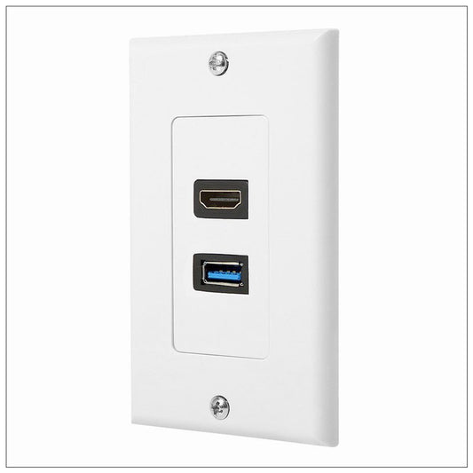 HDMI USB 3.0 Audio Stereo Pass Through Component Composite Wall Plate Panel - The Grand Bazaar of Australia
