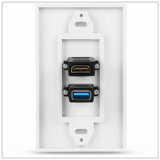 HDMI USB 3.0 Audio Stereo Pass Through Component Composite Wall Plate Panel - The Grand Bazaar of Australia