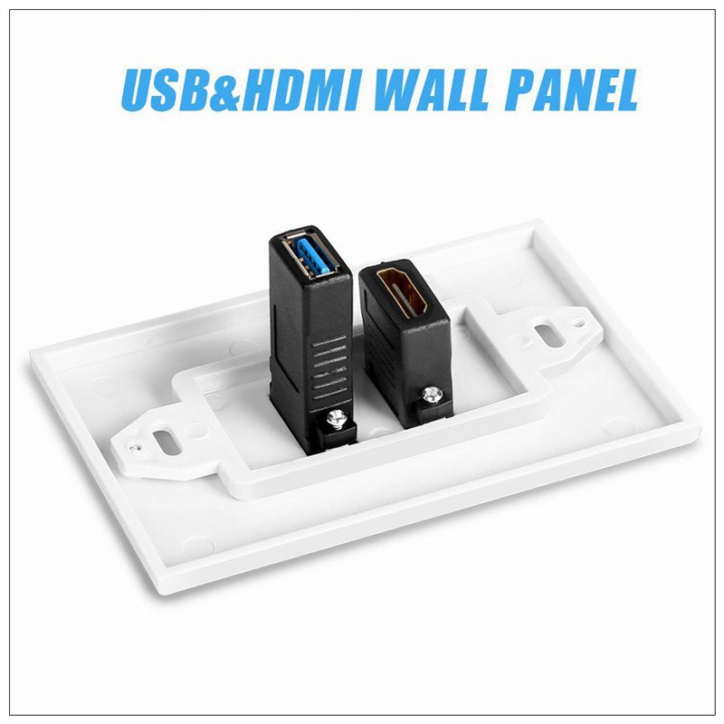 HDMI USB 3.0 Audio Stereo Pass Through Component Composite Wall Plate Panel - The Grand Bazaar of Australia