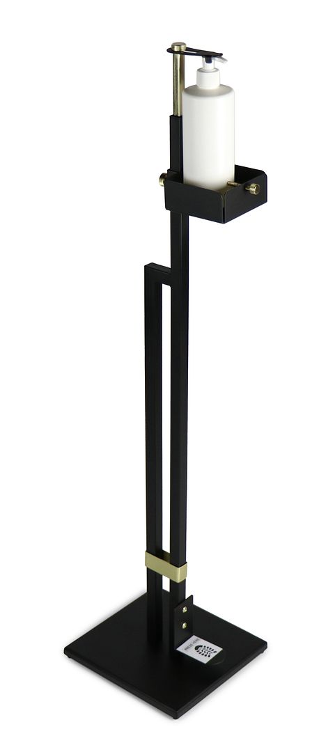 Lirash Touch Free Hand Sanitiser Dispenser Station Floor Stand Foot Operated - Gold Black - The Grand Bazaar of Australia